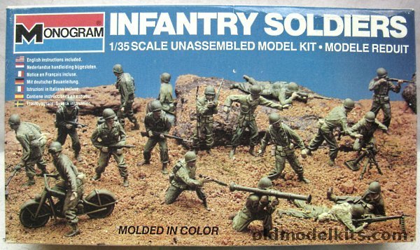 Monogram 1/35 Infantry Soldiers - 18 US Army Military Figures -  (The Fabulous G.I.s), 6304 plastic model kit